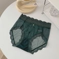 thumbnail image 1 of Tummy Panties for Women High Waisted Lace Underwear for Women Seamless Panties Breathable Lace No Show Briefs Green M, 1 of 3