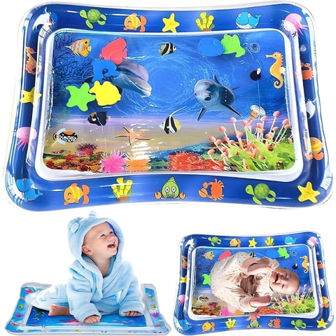 Tummy Time Baby Water Mat, Inflatable Infant Toys Baby Playmat Early Sensory Development BPA-Free