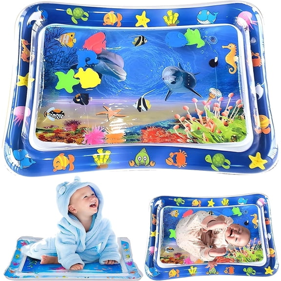Cowin Tummy Time Baby Water Mat, Inflatable Infant Toys Baby Playmat Early Sensory Development BPA-Free