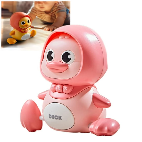 Tummy Time Duck Family Toy, Walking Duck with Baby Ducks, 3 Pack Light up Swinging Crawling Toys for 6-12 Months Toddlers Boy Girl, for 1 Year Old Boy Learning to Walk