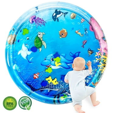 Tummy Time Mat, BUSATIA Water Play Mat for Babies Inflatable Tummy Time Water Play Mat for Infants and Toddlers 3 to 12 Months Promote Development Toys, Cute Baby Play Mat