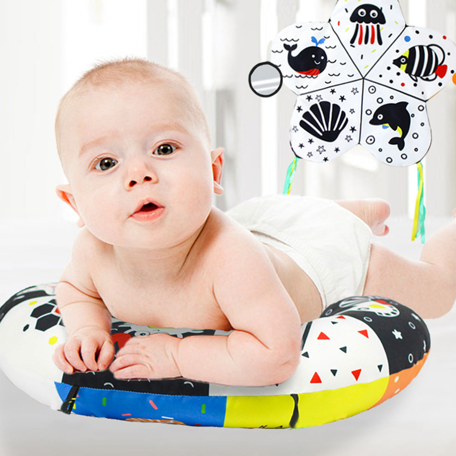 Tummy Time Pillow Toy High Contrast Plaything for Infant Newborn Toddler Walmart