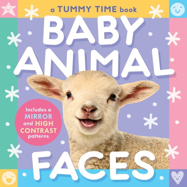 Tummy Time Tales Baby Animal Faces (a Tummy Time, High Contrast, Accordion Board Book with Mirror for Infants), (Board Book)
