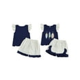thumbnail image 1 of BemeyourBBs Girl Summer Outfit Fish Embroidery Flying Sleeve Tops Plaid Shorts, 1 of 9