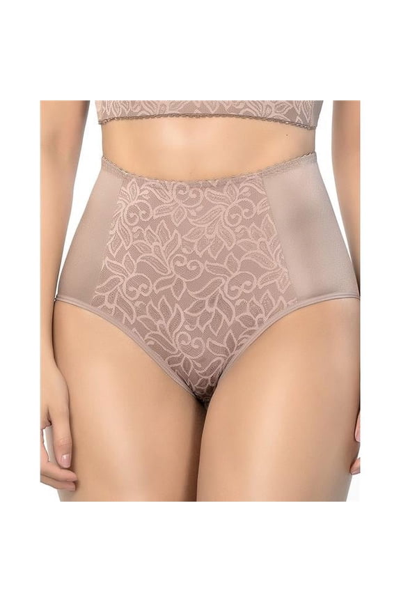 Tummy control panty in lace and spandex -  High waist -  Rose M