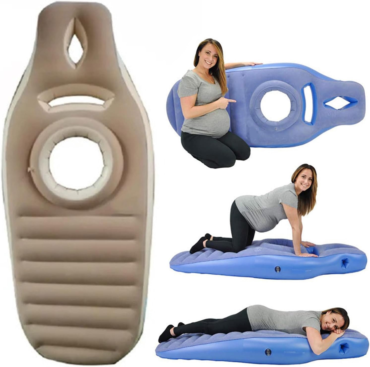 Tummynest Pregnancy Mattress, Tottlebee Pregnancy Pillow, Full Body Pregnancy Mattress with Hole, Adjustable Portable Inflatable Pregnancy Pillow, Comfort for Stomach & Side Sleepers (Pink)