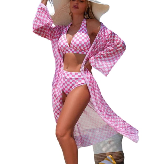 Tumotour 3 Pieces Bikini Set for Women's Bathing Suit With Flowy Beach Cover Up Summer Beachwear Swimsuits