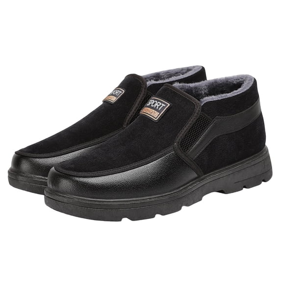 Mid Guy Tumotour Ankle Boots for Men's Shoes Pull-On Mid Heel Snow Boots Warm ...