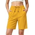 thumbnail image 1 of Tumotour Athletic Running Shorts for Women's Elastic Waist Outdoor Work Shorts Jogging Walkshort Drawstring Summer Straight-Leg Shorts with Pocket, 1 of 7