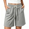thumbnail image 1 of Tumotour Athletic Running Shorts for Women's Knee Length Outdoor Work Shorts Jogging Walkshort Drawstring Summer Bermuda Short with Pocket, 1 of 6