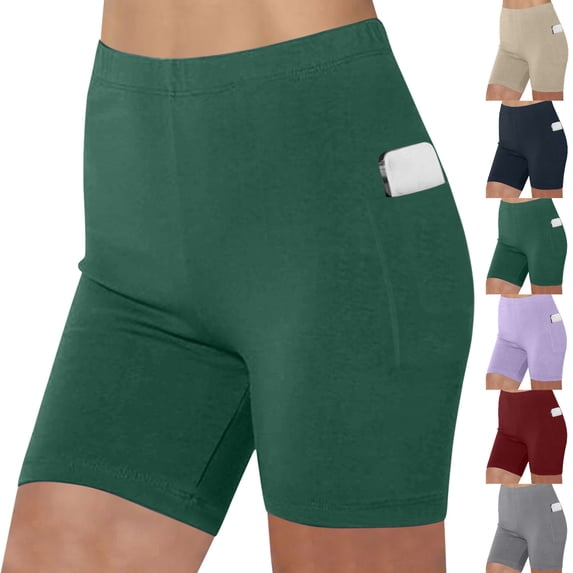 Tumotour Athletic Running Yoga Short for Women's Elastic Waist Outdoor Work Shorts Jogging Walkshort Summer High Waisted Biker Shorts with Pocket
