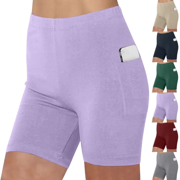 Tumotour Athletic Running Yoga Short for Women's Elastic Waist Outdoor Work Shorts Jogging Walkshort Summer High Waisted Biker Shorts with Pocket
