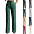 thumbnail image 1 of Tumotour Business Pant for Women Button High Waisted Wide-Leg Pants Office Work Trousers with Pocket Dress Pants, 1 of 10