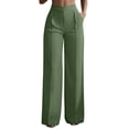 thumbnail image 1 of Tumotour Business Pant for Women Plus Size Work Trousers Button Drawstring High Waisted Wide-Leg Pants with Pocket Dress Pants, 1 of 9