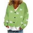 thumbnail image 1 of Tumotour Cardigan Sweaters For Women Buttons Floral Print V Neck Long Sleeve Rib Knit Open Front Knit Cardigan Sweaters Womens Fall Fashion 2024 Casual Loose Fashion Cute Tops, 1 of 6