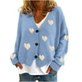 thumbnail image 1 of Tumotour Cardigan Sweaters For Women Buttons Floral Print V Neck Long Sleeve Rib Knit Open Front Knit Cardigan Sweaters Womens Fall Fashion 2024 Casual Loose Fashion Cute Tops, 1 of 4