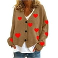 thumbnail image 1 of Tumotour Cardigan Sweaters For Women Buttons Floral Print V Neck Long Sleeve Rib Knit Open Front Knit Cardigan Sweaters Womens Fall Fashion 2024 Casual Loose Fashion Cute Tops, 1 of 4