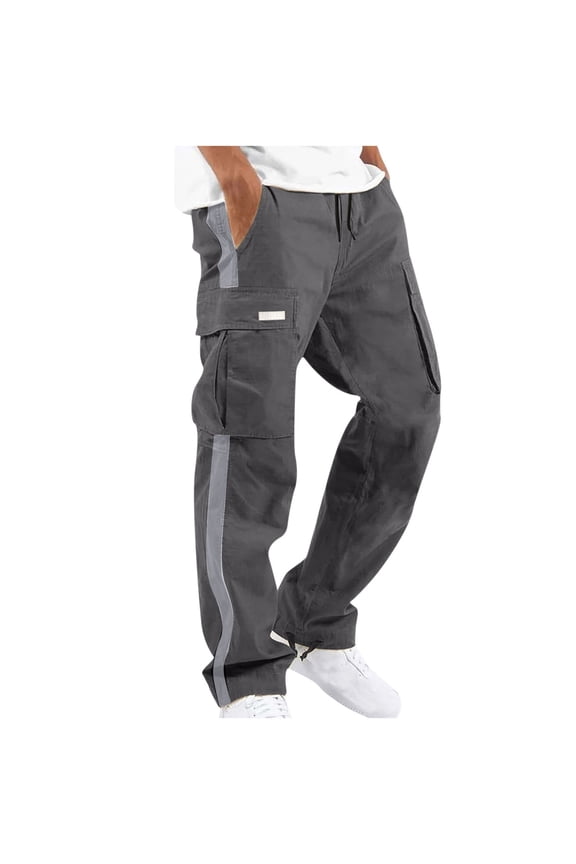 Cargo Pants For Men Camo Print Solid Casual Multiple Pockets Outdoor Straight Type Fitness Hiking Pants Long Cargo Pants Trousers