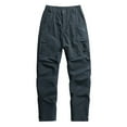 thumbnail image 1 of Tumotour Cargo Pants For Men Solid Color Casual Joggers Pants Drawstring Work Pants Hiking Outdoor Track Jogging Sweatpants Pants With Pockets, 1 of 4