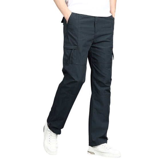 Tumotour Cargo Pants For Men Solid Color Casual Joggers Pants Drawstring Work Pants Hiking Outdoor Track Jogging Sweatpants Pants With Pockets