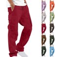 thumbnail image 1 of Tumotour Cargo Pants for Men Drawstring Straight-Leg Fitness Pants Athletic Workout Running Joggers with Multiple Pockets, 1 of 6