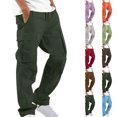 thumbnail image 1 of Tumotour Cargo Pants for Men Drawstring Straight-Leg Fitness Pants Athletic Workout Running Joggers with Multiple Pockets, 1 of 6