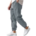thumbnail image 1 of Tumotour Cargo Pants for Men Elastic Waist Cuffed Pants Athletic Workout Running Joggers Drawstring with Pocket, 1 of 9