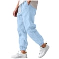 thumbnail image 1 of Tumotour Cargo Pants for Men Elastic Waist Cuffed Pants Athletic Workout Running Joggers Drawstring with Pocket, 1 of 9