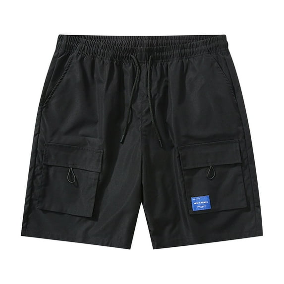 Tumotour Cargo Shorts For Men Solid Color Workwear Shorts Outdoor Casual Multi Pocket Five Quarter Pants Drawstring Elastic Waist Athletic Workout Shorts