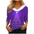 thumbnail image 1 of Tumotour Christmas Sweater for Women Crewneck Print Long Sleeve Blouse Pullover Sweatshirt Fall Tunic Tops Hoodless Sweatshirt, 1 of 5