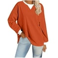 thumbnail image 1 of Tumotour Color Block Sweatshirts for Women Crewneck Long Sleeve Oversized Pullover Tops Casual Fall Outfits, 1 of 6