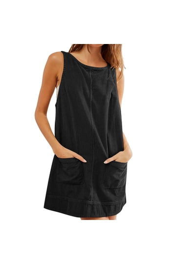 chinese dress ladies Eliana Black Pinafore Dress main image 1