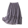 thumbnail image 1 of Tumotour Linen Skirt For Women Summer Casual Maxi Skirt A-Line Flowy Ruffle Tiered Elastic High Waist Beach Floral Long Skirts, 1 of 4