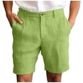 thumbnail image 1 of Tumotour Linen Shorts For Man Solid-Color Casual With Pockets Button Zipper Shorts Half Shorts Pants Workout Shorts Short Beach Shorts Summer Shorts, 1 of 6