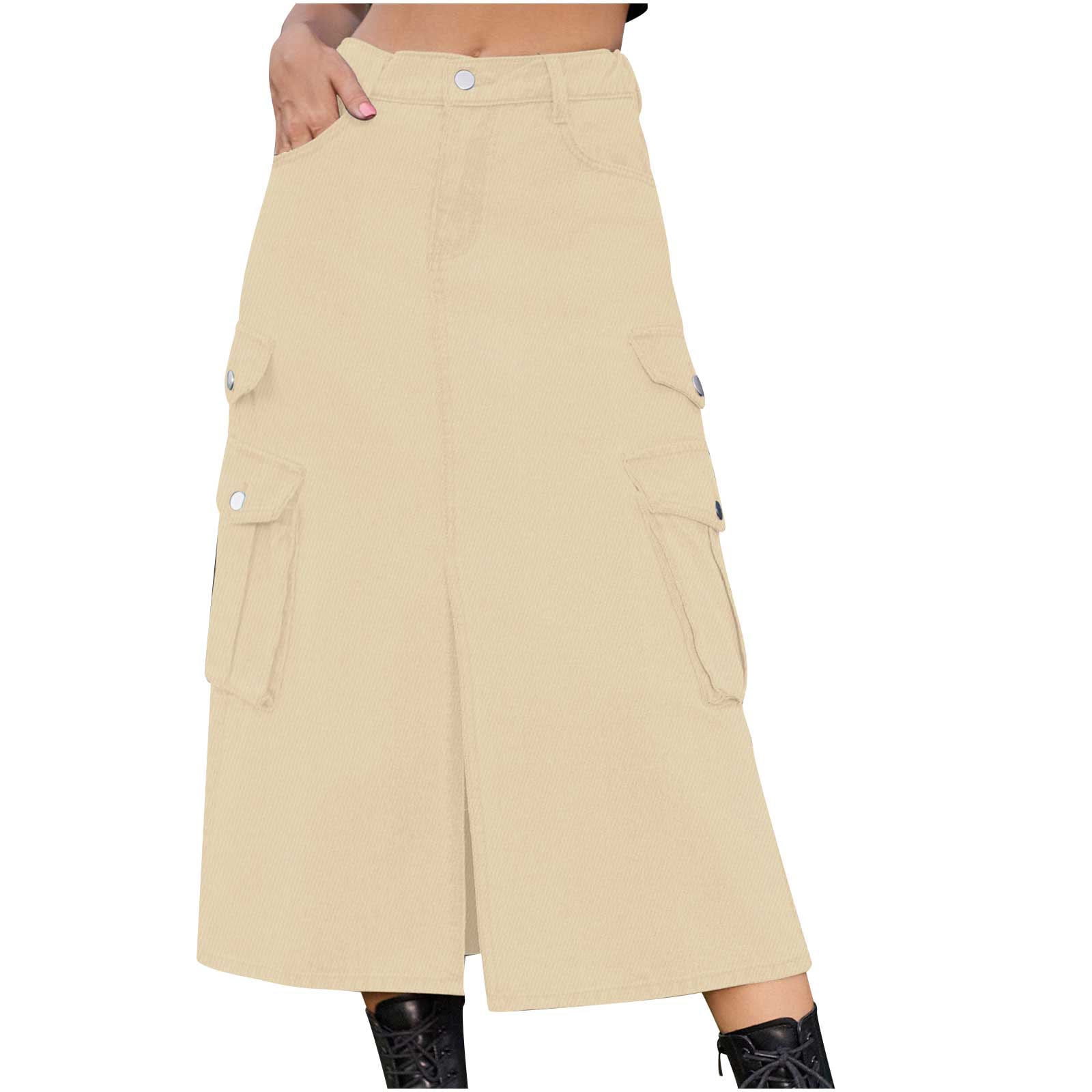 High-waist cargo women's denim skirt main image 0