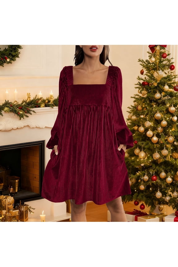 Fall Tunic Dress for Women Mini Dress Women's Temperament Velvet Dress Jumpsuit Elegant Evening Dress