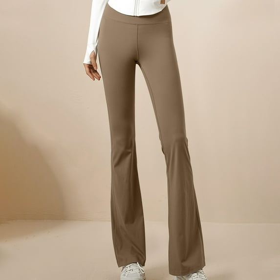 Tumotour Flared Pants For Women Elastic High Waisted Stretch Seamless Hip Lifting Workout Wide Leg Pants Casual Solid Color Loose Yoga Pants