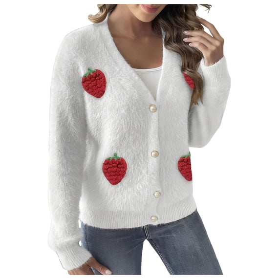 Tumotour Fleece Cardigan Sweaters for Women Long Sleeved Open Front Button Down Shirt Fall Tunic Blouses