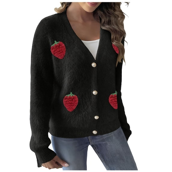Tumotour Fleece Cardigan Sweaters for Women Long Sleeved Open Front Button Down Shirt Fall Tunic Blouses