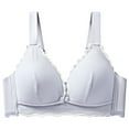 thumbnail image 1 of Tumotour Front Open Bras For Women Breastfeeding Cotton Pre Opening Button Breast Feeding Bra Maternity Sleep Bras No Underwire Adjustable Strap Snap Front Closure Comfort Lace Trim Bras, 1 of 2