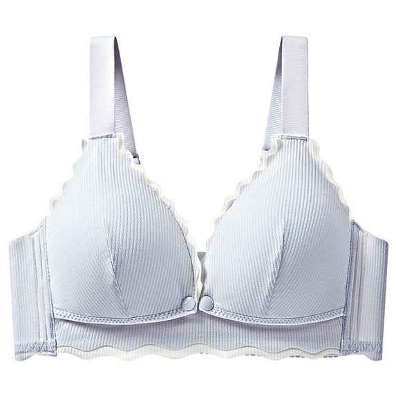 Tumotour Front Open Bras For Women Breastfeeding Cotton Pre Opening Button Breast Feeding Bra Maternity Sleep Bras No Underwire Adjustable Strap Snap Front Closure Comfort Lace Trim Bras