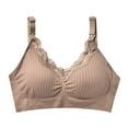 thumbnail image 1 of Tumotour Front Open Bras For Women Breastfeeding Cotton Pre Opening Button Breast Feeding Bra Maternity Sleep Bras No Underwire Snap Front Closure Comfort Lace Trim Bras, 1 of 7