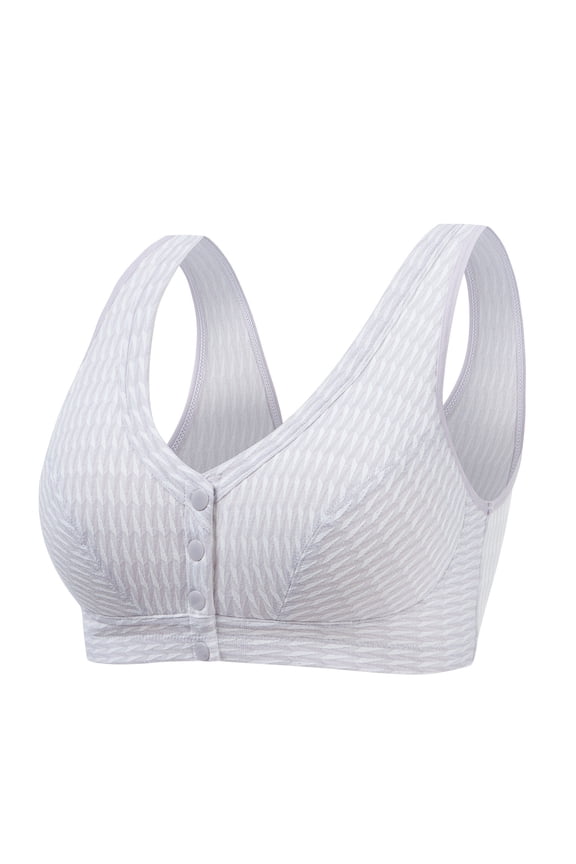 Front Open Bras For Women Button Without Steel Ring Middle And Elderly Bra Oversized Soft Cotton Design Style Front Buckle Bra