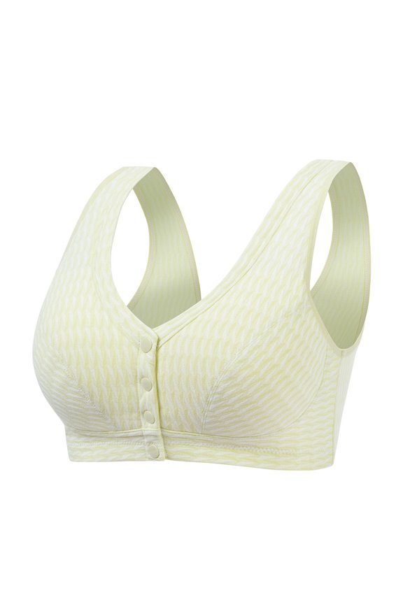 Front Open Bras For Women Button Without Steel Ring Middle And Elderly Bra Oversized Soft Cotton Design Style Front Buckle Bra