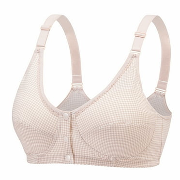 Tumotour Front Open Bras For Women Full Coverage Wirefree Bra Button Closeure Bra For Mom Gift Nursing Underwear Bra Adjustable Breathable Underwear Floral Pattern Non-Steel Ring Push Up Bra