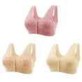 thumbnail image 1 of Tumotour Front Open Bras For Women Full Coverage Wirefree Bra Button Closeure Bra For Mom Gift Nursing Underwear Bra Lece Push Up Wire Free Bras No Steel Ring Comfy Soft Cotton Daily Underwear 3Pcs, 1 of 9