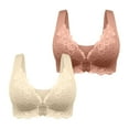 thumbnail image 1 of Tumotour Front Open Bras For Women Full Coverage Wirefree Bra Button Closeure Bra For Mom Gift Nursing Underwear No Steel Ring Comfortable Soft Bras 2Pcs, 1 of 3