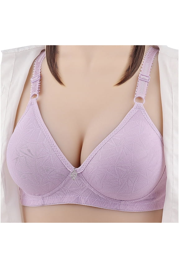 Front Open Bras For Women Full Coverage Wirefree Bra Button Closeure Bra For Mom Gift Nursing Underwear Bra Non-Steel Ring Gathering Together Breathable Women Daily Bras
