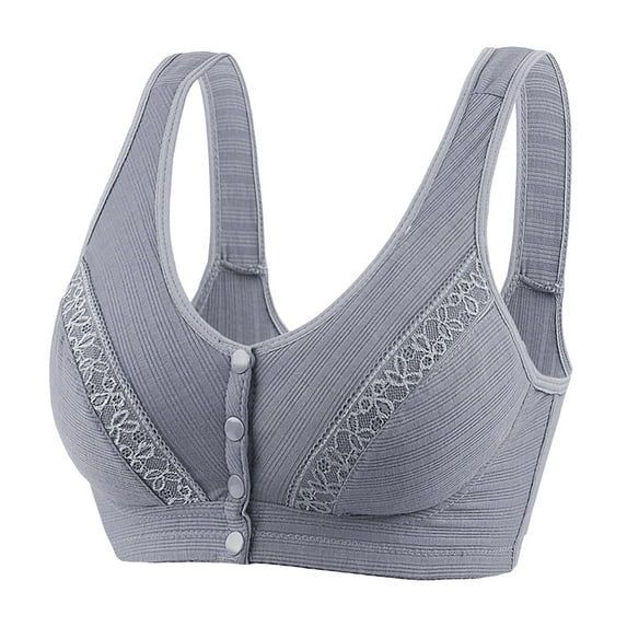 Tumotour Front Open Bras For Women Full Coverage Wirefree Bra Button Closeure Bra For Mom Gift Nursing Underwear Bra Non Steel Ring Movement Seamless Gathering Adjustment Yoga Sleep Large Bra