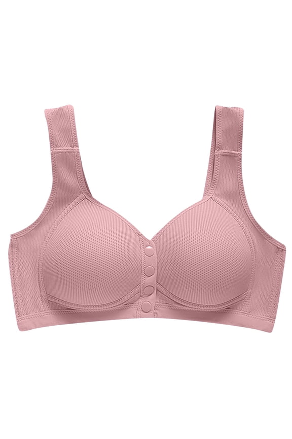 Front Open Bras For Women Full Coverage Wirefree Bra Button Closeure Bra For Mom Gift Nursing Underwear Bra Non Steel Ring Underwear With Thin Cup Adjustable Lace Women Daily Bras